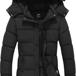 Black Puffer Jacket with Hood